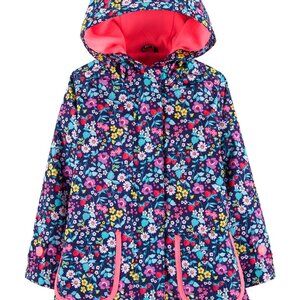 EUC CARTER'S FLORAL STRAWBERRY RAINCOAT SIZE 2T